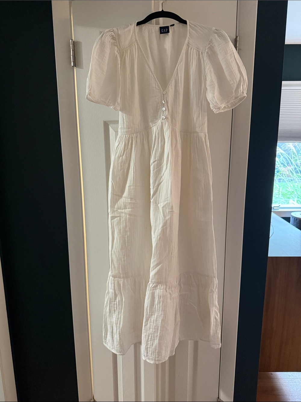 GAP Cream Lightweight Gauze Dress